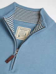 Saltwell Light Blue Quarter Zip Jumper - Image 5 of 6