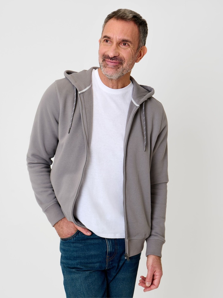 Saltwell Brown Zip Through Hoodie - Image 1 of 4