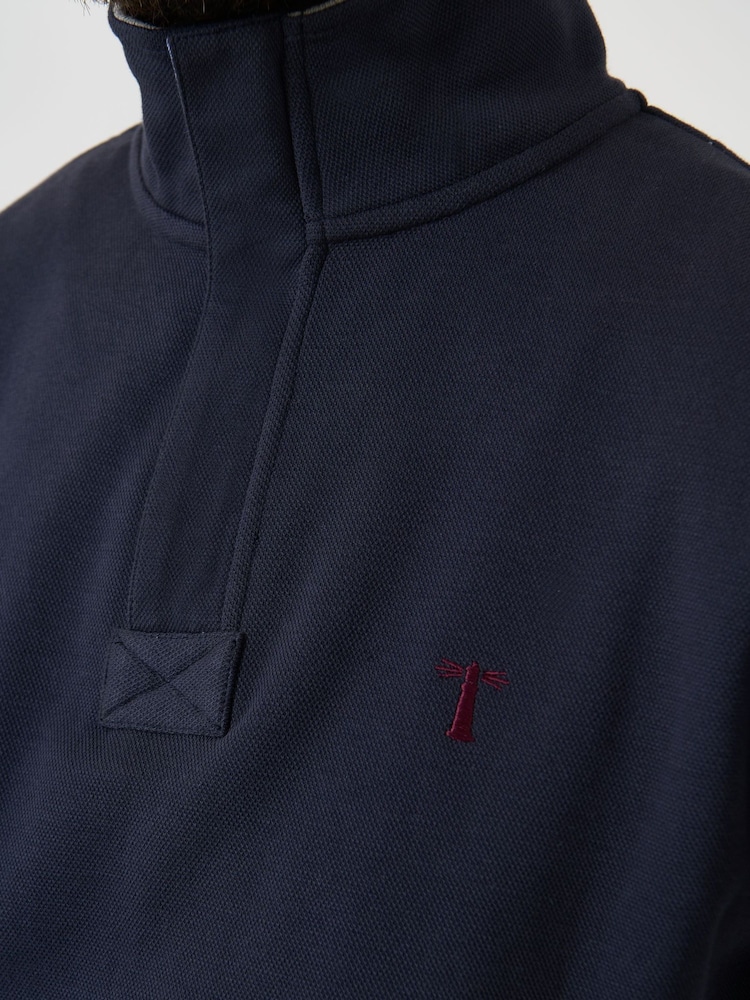 Saltwell Blue Quarter Zip Sweatshirt - Image 6 of 6