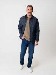 Saltwell Blue Cord Collar Wax Jacket - Image 3 of 6