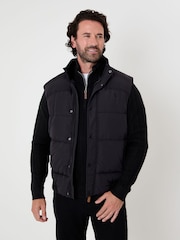 ブラック - Saltwell Stitch Detail Quilted Gilet - 画像 1 / 6