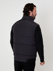 ブラック - Saltwell Stitch Detail Quilted Gilet - 画像 2 / 6