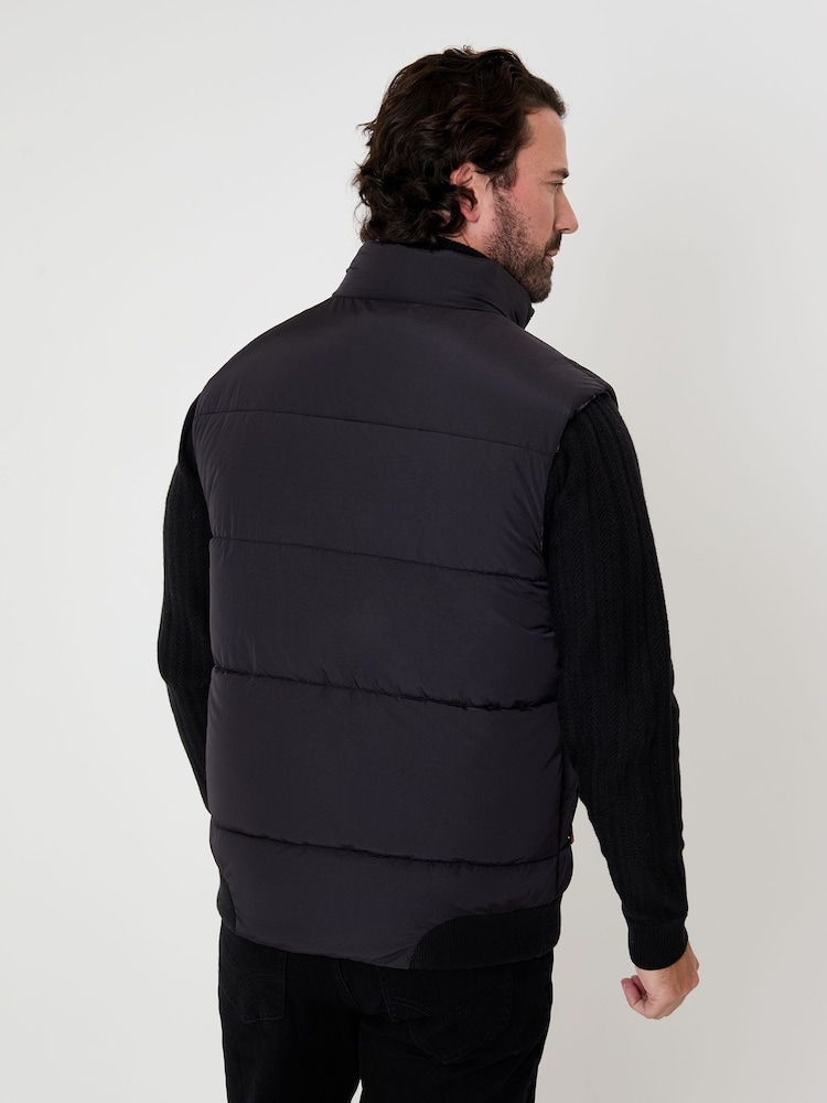 ブラック - Saltwell Stitch Detail Quilted Gilet - 画像 2 / 6