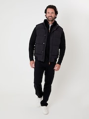 ブラック - Saltwell Stitch Detail Quilted Gilet - 画像 3 / 6