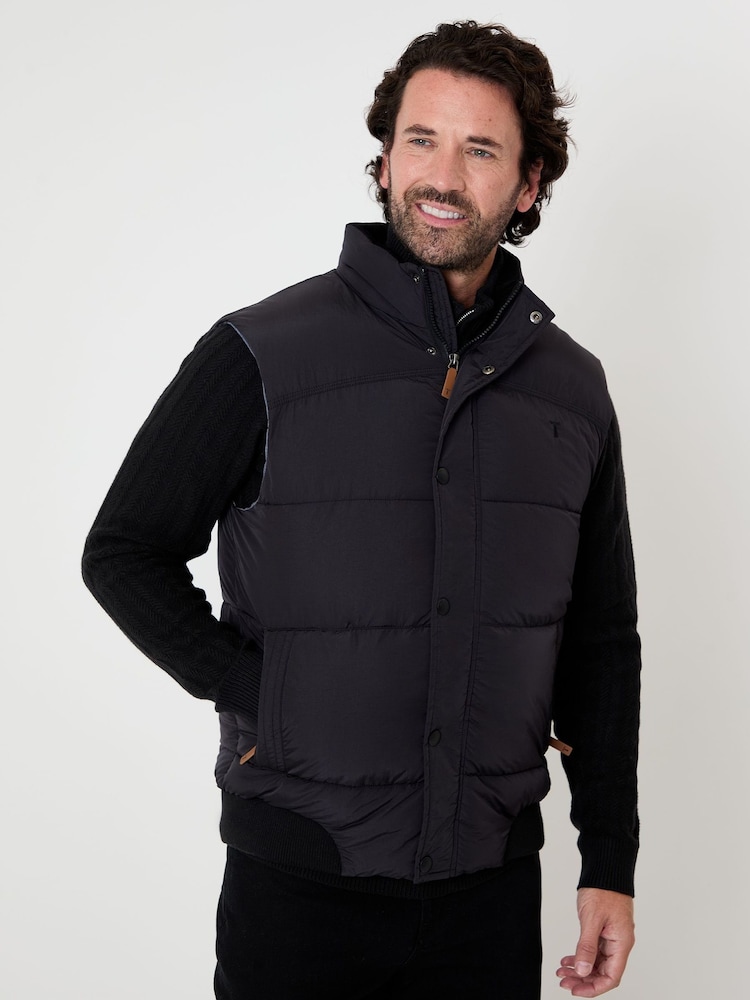 ブラック - Saltwell Stitch Detail Quilted Gilet - 画像 6 / 6