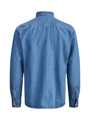 JACK & JONES Blue Stanley Denim Long Sleeve Shirt - Image 2 of 4