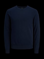 JACK & JONES Blue Emil Half Zip Jumper - Image 6 of 6