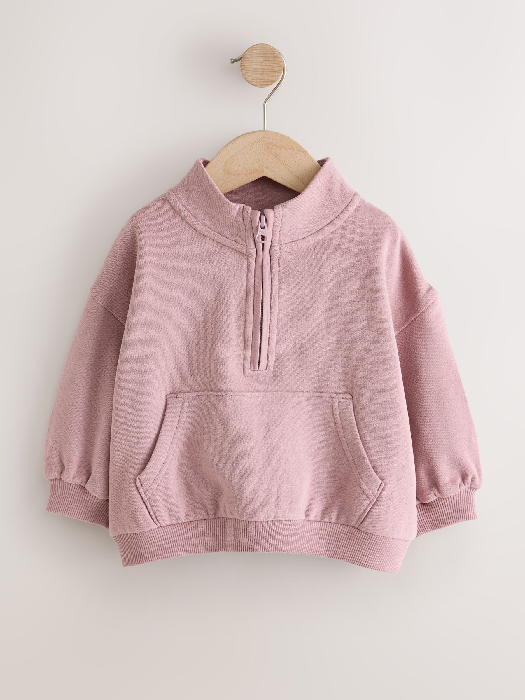 Comprar Roxo malva - Moletom com zíper de um quarto (3meses a7anos