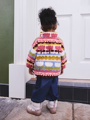 Pink/Blue Flowers Half Zip Fleece (3mths-7yrs) - Image 3 of 9