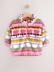 Pink/Blue Flowers Half Zip Fleece (3mths-7yrs) - Image 4 of 9