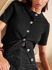 ខ្មៅ - Friends Like These ប៊ូតុងតាមរយៈអាវកាក់ - រូបភាព 2 នៃ 4