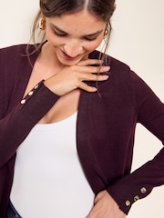 Friends Like These Aubergine Purple Longline Cardigan - Image 3 of 5