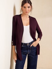 Friends Like These Aubergine Purple Longline Cardigan - Image 4 of 5
