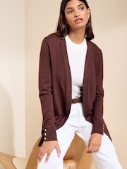 Friends Like These Espresso Brown Longline Cardigan - Image 1 of 5