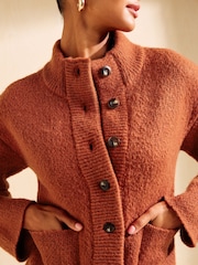 Friends Like These Burnt Orange Knitted Bomber Cardigan - Image 1 of 5