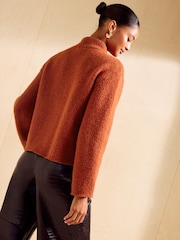 Friends Like These Burnt Orange Knitted Bomber Cardigan - Image 5 of 5