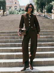 Friends Like These Espresso Brown Balloon Sleeve Cardigan - Image 4 of 5
