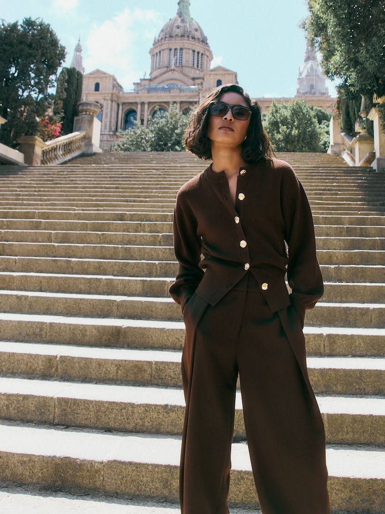 Friends Like These Espresso Brown Balloon Sleeve Cardigan - Image 5 of 5