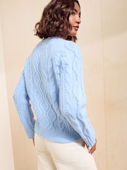 Friends Like These Blue Cable Jumper - Image 5 of 5