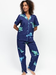 Cyberjammies Blue Big Turtle Print Short Sleve Pyjamas Set - Image 1 of 3