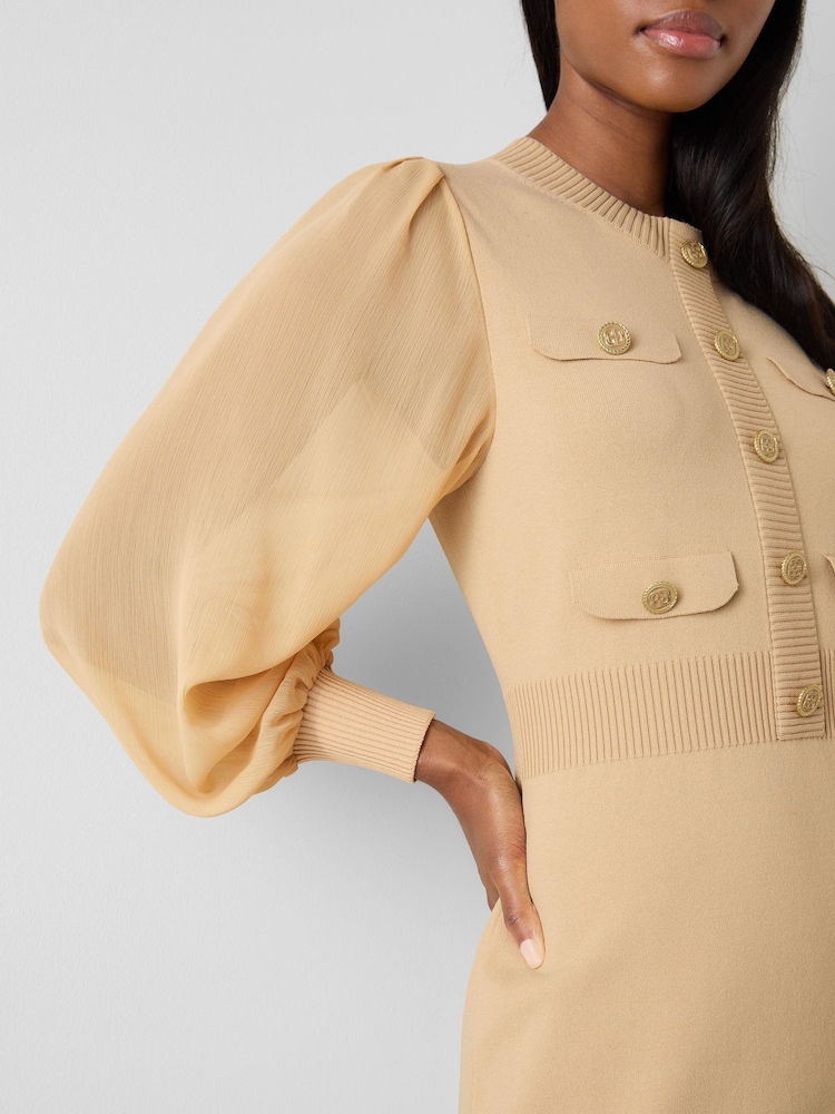 LK Bennett Brown Carlotta Knitted Dress - Image 3 of 3