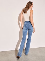 Friends Like These Mid Wash Petite High Waist Pocket Flare Jeans - Image 5 of 5