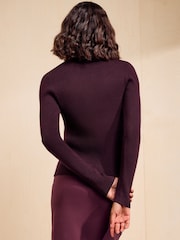 Friends Like These Berry Red Button Through Collared Knit Jumper - Image 6 of 6