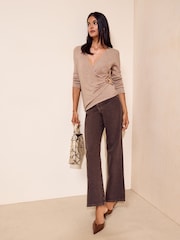 Friends Like These Neutral Hardware Detail Wrap Knit Jumper - Image 3 of 5