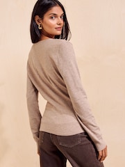 Friends Like These Neutral Hardware Detail Wrap Knit Jumper - Image 4 of 5