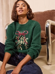 Friends Like These Green Eyelash Christmas Jumper - Image 1 of 5