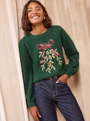 Friends Like These Green Eyelash Christmas Jumper - Image 3 of 5