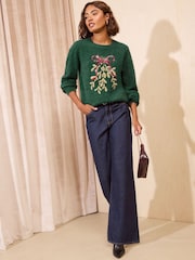 Friends Like These Green Eyelash Christmas Jumper - Image 4 of 5