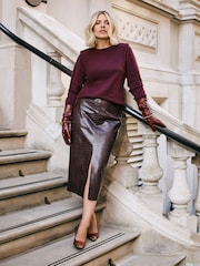 Friends Like These Red Shoulder Pad Knit Jumper - Image 1 of 6
