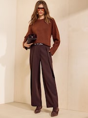 Friends Like These Rust Crew Neck Seam Detail Jumper - Image 4 of 5