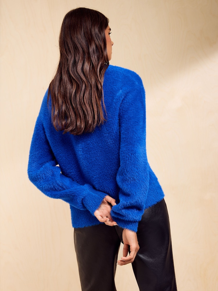 Friends Like These Cobalt Blue Eyelash Jumper - Image 5 of 5