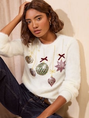 Friends Like These Ivory Eyelash Christmas Jumper - Image 1 of 5