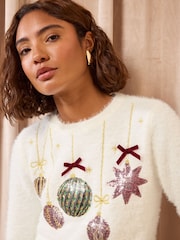 Friends Like These Ivory Eyelash Christmas Jumper - Image 2 of 5