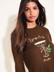 Friends Like These Chocolate Brown Espresso Christmas Graphic Jumper - Image 2 of 5