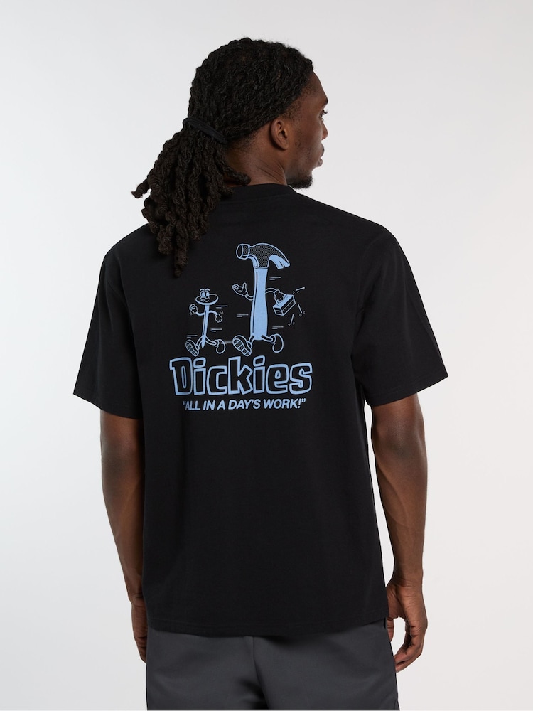 Dickies Black Fairlawn Relaxed Fit Tools Back Graphic T-Shirt - Image 2 of 6
