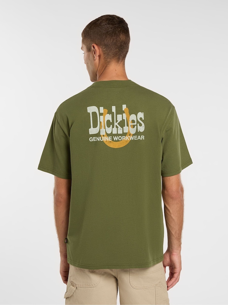 Dickies Green Vernal Relaxed Fit Horse Shoe Back Graphic T-Shirt - Image 2 of 8
