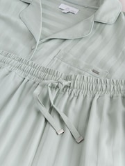Sage Green Shadow Stripe Studio Button Through Pyjamas - Image 8 of 8