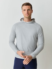 Peter Millar Grey Pine Houndstooth Performance Hoodie - Image 1 of 4