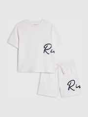 River Island White T-Shirt & Short Set - Image 1 of 5