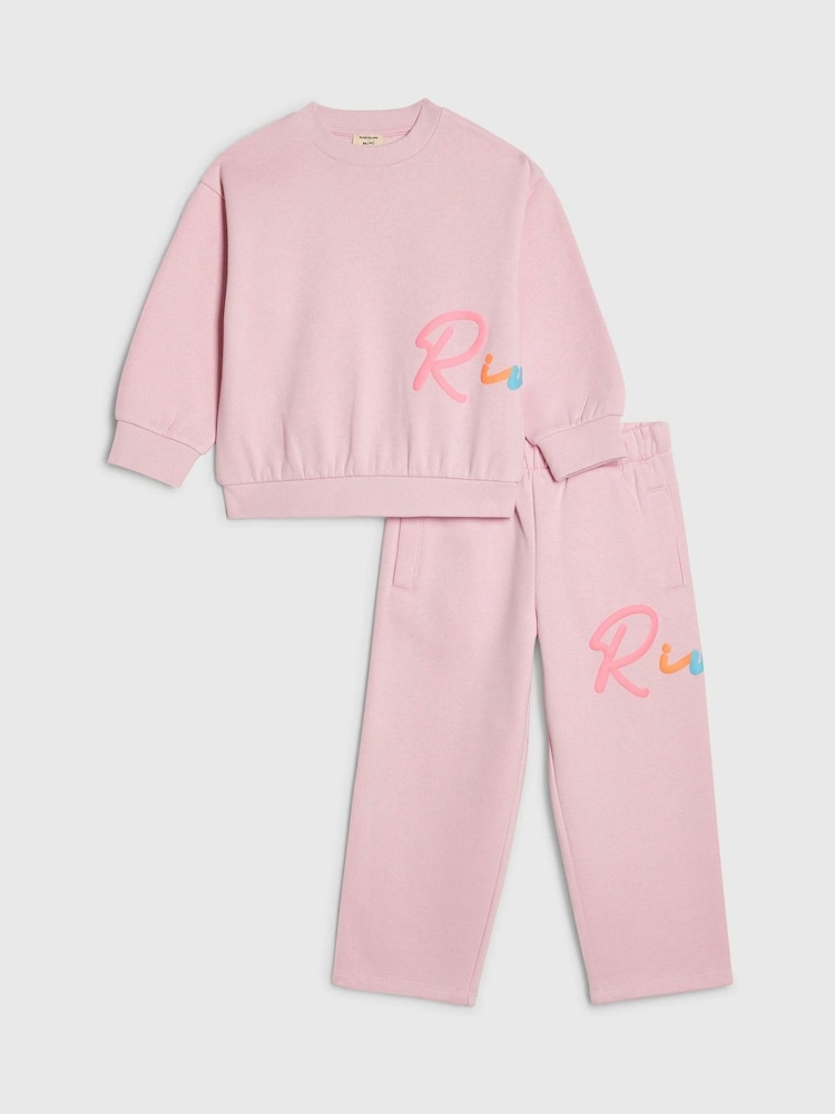 River Island River Branded Sweatshirt & Jogger Set - Imaginea 1 din 4