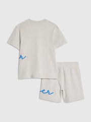 River Island Grey River T-Shirt & Short Set - Image 2 of 5