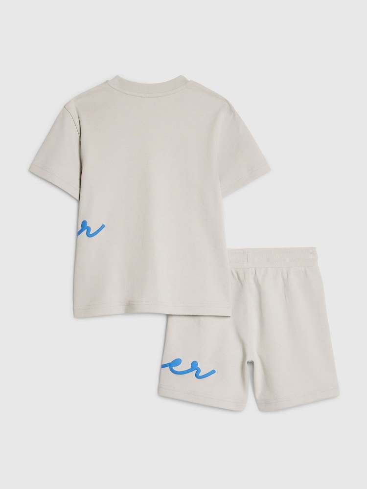 River Island Grey River T-Shirt & Short Set - Image 2 of 5