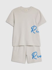 River Island Grey River T-Shirt & Short Set - Image 3 of 5