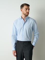 White/Blue Easy Care Regular Fit Single Cuff Smart Shirts 2 Pack - Image 7 of 13