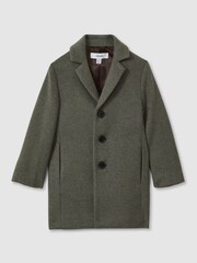 Reiss Green Smoke Gable 9-13 yrs Single Breasted Overcoat - Image 2 of 4
