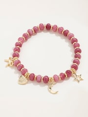 FatFace Pink Bead Charm Bracelet - Image 1 of 2
